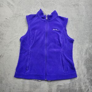 Eddie Bauer Women’s Full Zip Fleece Vest Blue Size XL Sleeveless Outdoor Layer